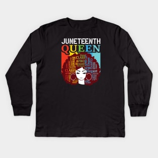 Juneteenth Is My Independence Juneteenth Day Black Women Kids Long Sleeve T-Shirt